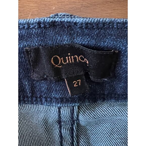 Quince Bella Stretch Patch Pocket Wide Leg Jeans High Rise Crop 27 - Picture 4 of 9